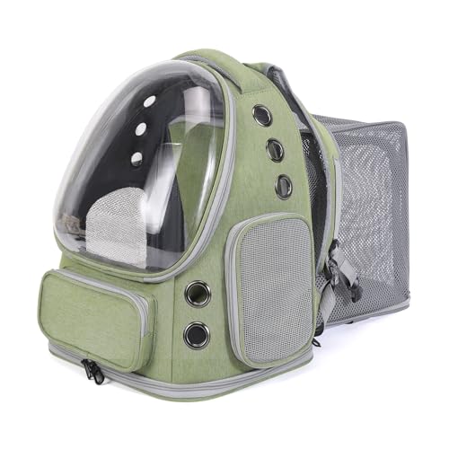Cat Backpack Carrier for Large Cats, Expandable Cat Bubble Backpack, Dog Carriers for Small Medium Dogs, Airline Approved Pet Carrier for Travel Hiking Outdoor(Green) - color: Green Expandable