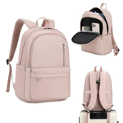 BAGOK Lightweight Nylon Backpack for Women & Men – Foldable, Large Capacity, Ideal for School, Travel & Work - color: Pink