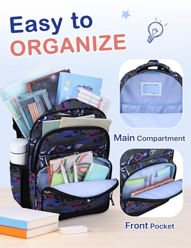 VASCHY Kids Backpacks, 12L Toddler & 17.5L School Backpacks, Lightweight Water-Resistant for Boys and Girls Ages 3-12 - color: Racing Blue-l, size: Large