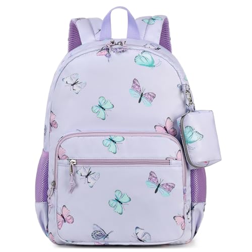 mygreen Kids Backpack, Kawaii Girls Backpack for School - color: Butterfly Purple