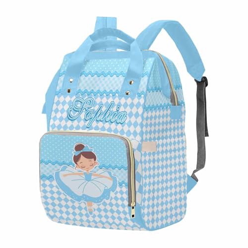 Newcos Customized Diaper Bags with Name, Personalized Mommy Backpack Tote Bags with Water Bottle for Newborn Baby, Custom Nursing Bag for New Mom Wife Mothers Day Travel Blue - color: Patten 19