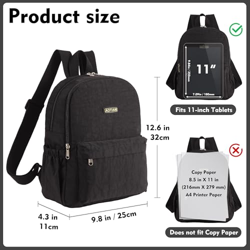 AOTIAN Lightweight Small Hiking Backpack for Women - Durable Water-Resistant Daypack for Travel, Camping & Outdoor Adventures - color: Black-small