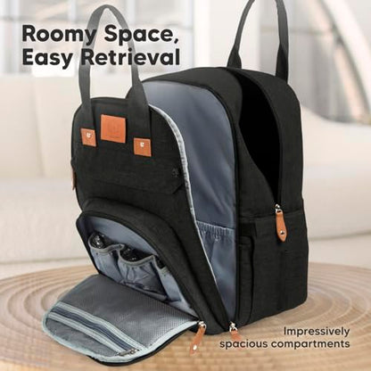 KeaBabies Diaper Bag Backpack - Large Baby Diaper Bag with Changing Pad, Baby Boy, Girl, Travel Backpack for Mom and Dad, Waterproof, Multi Function Durable (Trendy Black) - color: Trendy Black