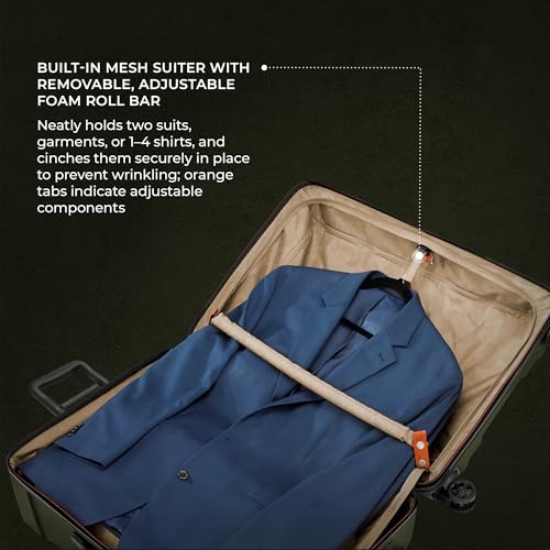 Briggs & Riley 30 Inch Large Checked Luggage - Extra Capacity Hard Shell Heavy Duty Travel Suitcase 360 Spinner Wheels - TSA Lock - Integrated Garment Compartment - Torq Collection - Hunter Green - color: Hunter, size: 30"
