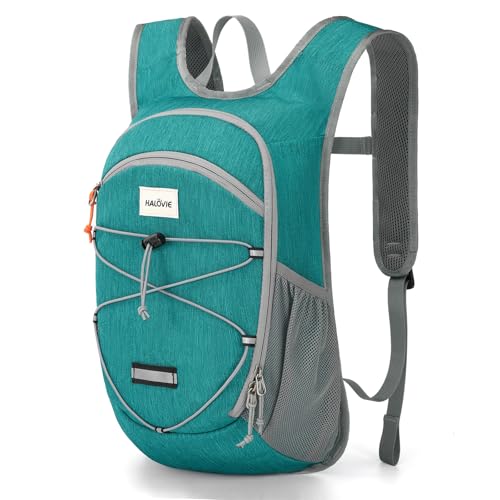HALOVIE 15L Foldable Hiking Backpack Phone Pocket Lightweight Travel Daypack with Chest Strap Small Packable Pack for Walking Women Men (Cyan) - color: Cyan