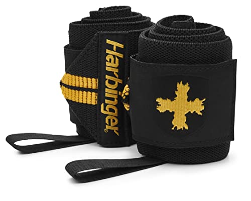 Harbinger Red Line 18-Inch Weightlifting Wrist Wraps for Men and Women (Pair) - color: Gold