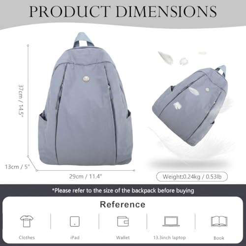 Nylon Backpack for Women Men, Waterproof Travel Backpack Purse Casual Daypack, Gym School Backpack for Daily Cycling (Blue) - color: Blue