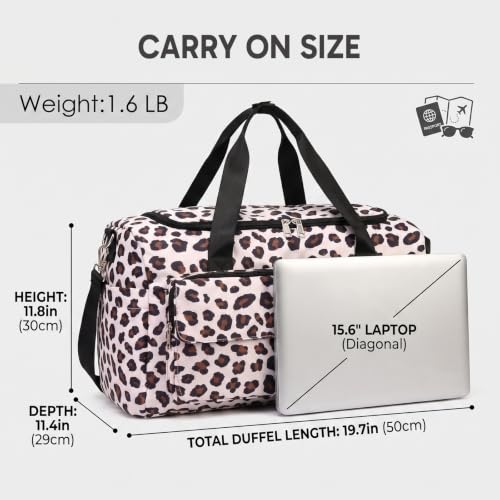Eslcorri Gym Travel Duffel Bag Backpack with Shoe/Wet Compartment, Leopard - color: 42L-Cheetah