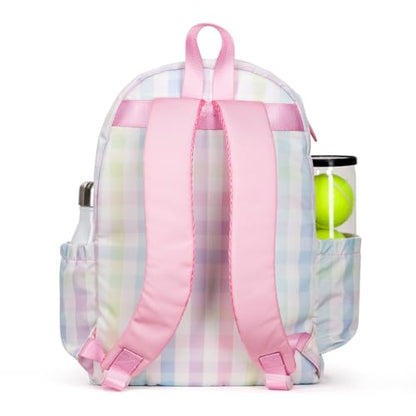 Ame & Lulu Little Love Tennis Backpack - color: Rainbow Gingham