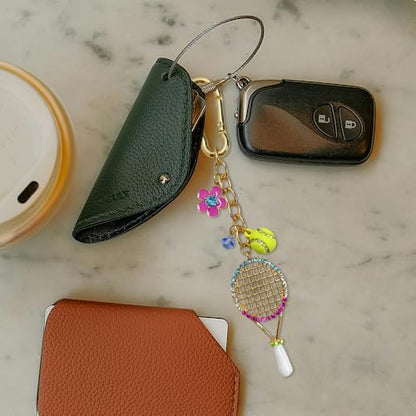Madison Tyler Western Cowboy Boots Cherry Bow Bubble Tea Strawberry Cute Keychain | Bag Charms for Handbags Purse Charms - color: Tennis
