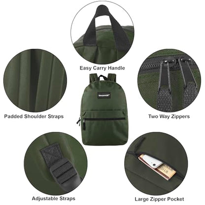 Trail maker Classic 17 inch Backpacks with Adjustable Padded Straps | School Backpacks for Girls, Boys (Green) - color: Green