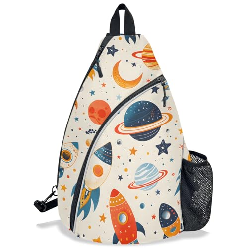 Pickleball Bag for Women Men Adjustable Crossbody Sling Backpack Hold Pickleball Paddle Water Bottle - color: Multicolor 12