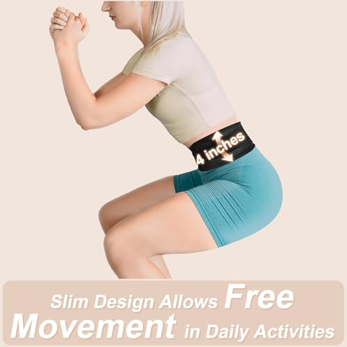 Slim & Narrow Back Brace for Lower Back Pain Women and Men, Lightweight & Thin Back Support Belt for Sciatica, Herniated Disc Relief, Breathable Lumbar Support Belt with Dual Adjustable Compression-XS - size: XS (Waist: 26"- 31.5 “)