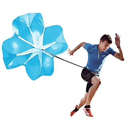 Bfsmile Running Speed Training 56" Parachute with Adjustable Strap, Free Carry Bag. Speed Chute Resistance Running Parachute for Kids Youth and Adults - color: Blue