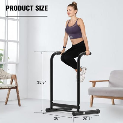 RELIFE REBUILD YOUR LIFE Dip Station Functional Heavy Duty Dip Stands Fitness Workout Dip bar Station Stabilizer Parallette Push Up Stand - color: Black-02