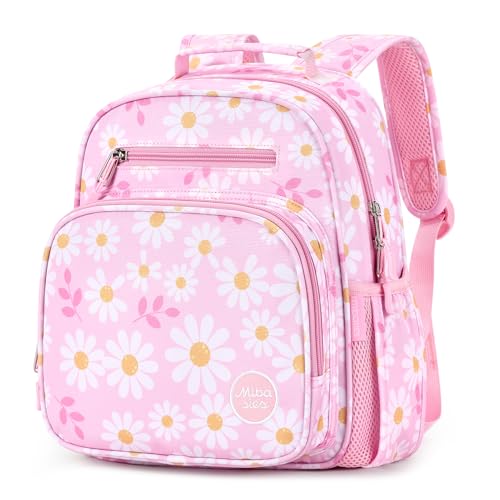 mibasies Toddler Backpacks for Girls 2-4: Little Kid Bookbag for Preschool Prek Daycare - Daisey Pink - color: Daisey Pink, style: Toddler-12"h(not Fit Folder)