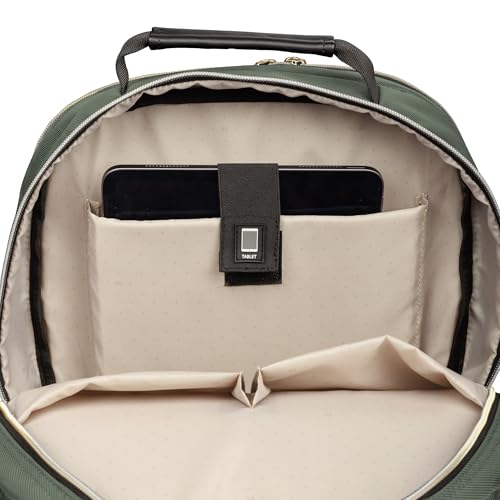 Kenneth Cole REACTION Women's Chelsea Chevron 15" Laptop and Tablet Backpack, Olive - color: Olive