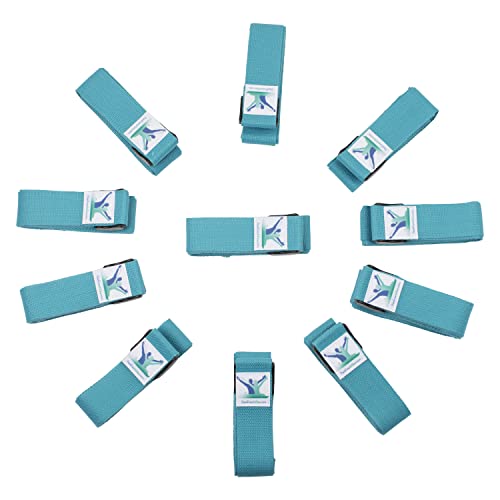 Pain Free At Sea-Posture Therapy Strap/Yoga Belt (AQUA)-Intended for Egoscue Execises, Yoga, Pilates-BEST NON SLIP BUCKLE - color: AQUA