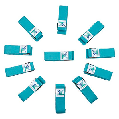 Pain Free At Sea-Posture Therapy Strap/Yoga Belt (AQUA)-Intended for Egoscue Execises, Yoga, Pilates-BEST NON SLIP BUCKLE - color: AQUA