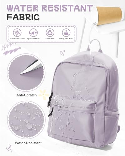 BJLFS Purple School Backpack for Girls Boys,Waterproof Bookbag for Women Men, Mini College Student School Bag, Lightweight Travel Rucksack Casual Daypack,Laptop Backpacks - color: Purple