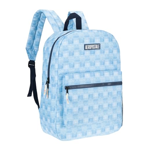 AEROPOSTALE Fieldtrip Unisex Backpack - AE Mens and Womens Bag for Everyday Use - Denim Checker - color: Plaid Blue