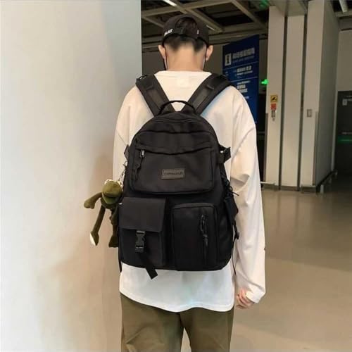 Casual Large Capacity Student Backpacks Cute Backpack for Back To School Traveling Hiking Teens Girls Aesthetic Backpack… (Black) - color: Black