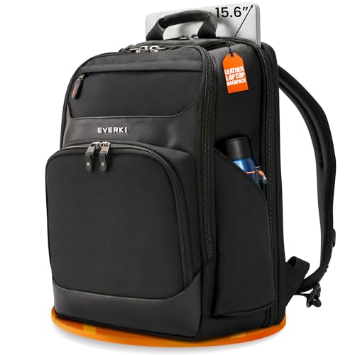 EVERKI Onyx 25L Business Laptop Backpack – Professional Travel Backpack for Men & Women, Laptop Bag with Premium Leather Ballistic & Nylon, Office & Flight Approved, Fits Laptops up to 15.6” - Black - color: Black, size: 25 Liters