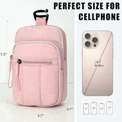 Backpack Strap Pouch Strap Pack，Waterproof Backpack Strap Pocket Attachment Bag for Hikers，Cell Phone Pouch, Phone Holster Holder for Women Belt, Backpack Accessories，Cell Phone Bag，Black - color: black