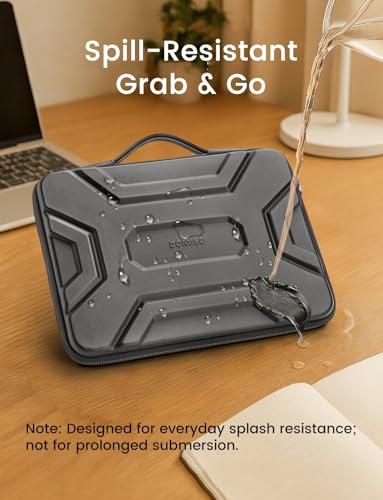 DOMISO 14 inch Laptop Sleeve with Handle, Shockproof & Waterproof EVA Protective Laptop case, Hard Laptop Sleeve for 14" HP Dell Asus Lenovo Laptop, Dark Grey - color: Dark Grey, size: 14 inch