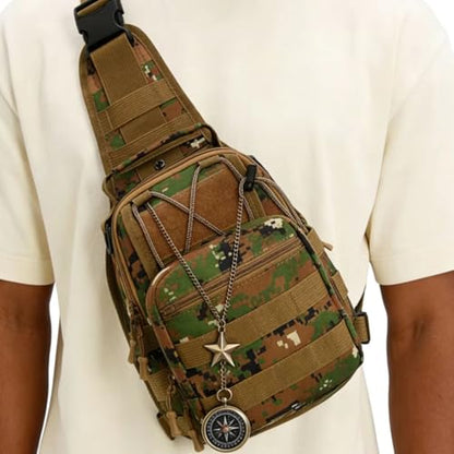 Viriber Tactical Backpack, Waterproof Military Cross-body Molle Sling Shoulder Backpack Chest Bag for Outdoor Every Day Carry Camouflage A - color: Camo a
