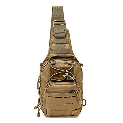 WOLF TACTICAL EDC Sling Bag - Concealed Carry Shoulder Bag for Range, Travel, Hiking, Outdoor Sports - color: Tan