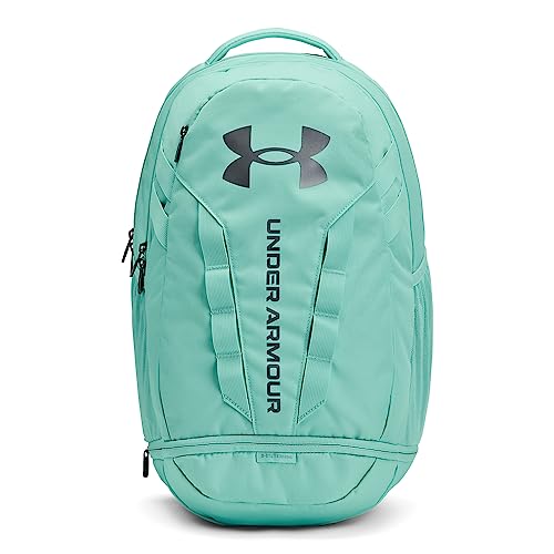 Under Armour Unisex Hustle 5.0 Backpack - color: (361) Neo Turquoise / Neo Turquoise / Metallic Green Grit