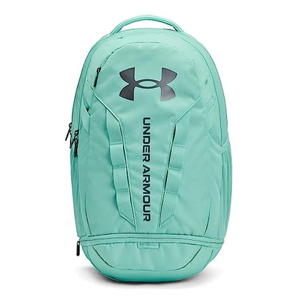 Under Armour Unisex Hustle 5.0 Backpack - color: (361) Neo Turquoise / Neo Turquoise / Metallic Green Grit