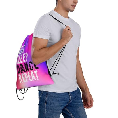 Gymnastics Drawstring Backpack Light Gym String Bag Pink Water Resistant Sackpack Sport Yoga Daypack For Womens Mens - color: Gymnastics7