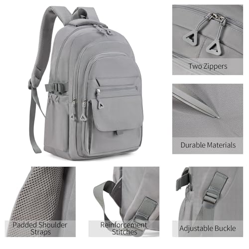 GAEKEAO Travel Backpack for Women Men,15.6 Inch Laptop Backpack Lightweight Casual Daypack Cute Bookbags for Work College Grey - color: A03 Grey