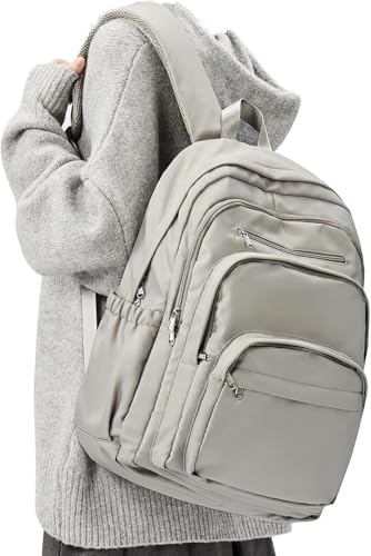 College Backpack For Women Men,Lightweight High School Bag,School Backpack With Lots Of Pockets,Cute Bookbag For Teens Boys Girls,Casual Daypack Backpack For School(Gray Brown) - color: A3-gray Brown