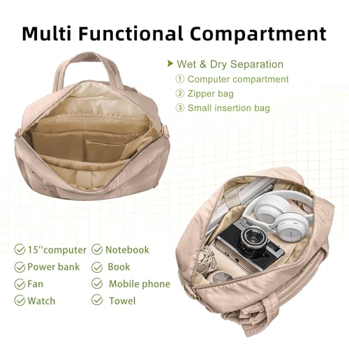 YEEGO DIRECT Tennis Bags for Women, Tennis Backpack Pickleball Racket Bags,Water-Resistant Sling Tote Padel Bag for Pickleball Tennis Badminton, Cute Gifts for Women Girl, Duffle Bag Gym Travel - color: CAMEL