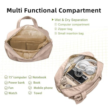 YEEGO DIRECT Tennis Bags for Women, Tennis Backpack Pickleball Racket Bags,Water-Resistant Sling Tote Padel Bag for Pickleball Tennis Badminton, Cute Gifts for Women Girl, Duffle Bag Gym Travel - color: CAMEL