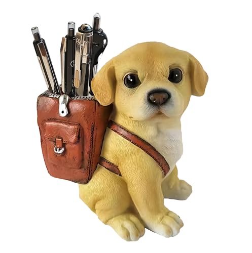 Dog Pen Holder for Desk Labrador Retriever Gifts for Men Women and Kids Unique Pen Pencil Holder Cup Funny Desktop Organizer for Home Office School Desk Decor (lemon-yellow) - style: Labrador Retriever01