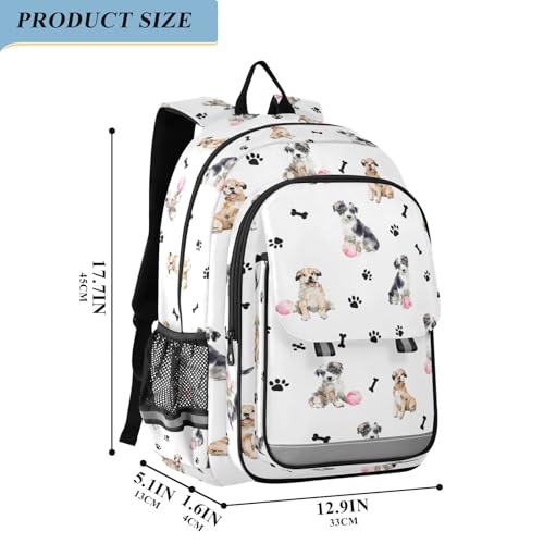 ALAZA Puppy Dog Paw Prints Animal Laptop Backpack Purse for Women Men Travel Bag Casual Daypack with Compartment & Multiple Pockets - color: Dog