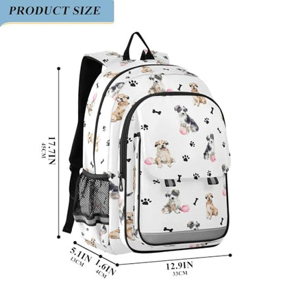 ALAZA Puppy Dog Paw Prints Animal Laptop Backpack Purse for Women Men Travel Bag Casual Daypack with Compartment & Multiple Pockets - color: Dog