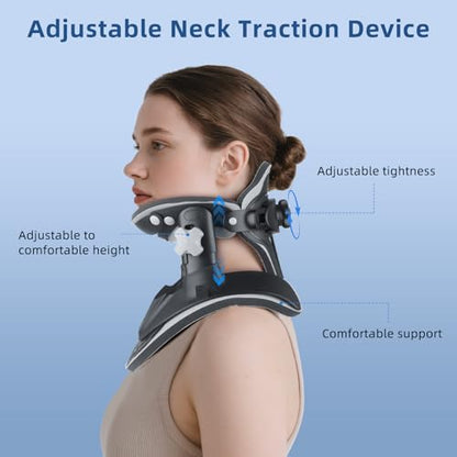 Neck Stretcher Cervical Traction, Adjustable Cervical Neck Traction Device, Neck Braces for Neck Pain and Support, Ergonomic Design - FSA Eligible/HSA Eligible