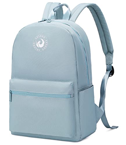 Abshoo Lightweight Backpack for School Classic Basic Water Resistant Casual Daypack Plain Bookbag (Pastel Blue)