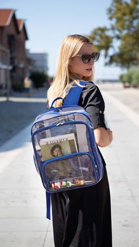 Clear Backpack, Stadium Approved Heavy Duty Waterproof Book Bag for Women Men - color: Black-2pack, size: Large-15.5in
