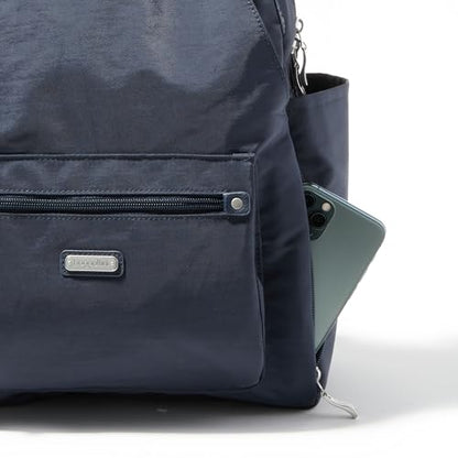 Baggallini All Day Backpack with RFID Phone Wristlet - Lightweight Travel Backpack for Women - color: French Navy