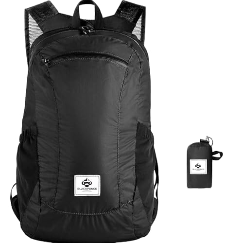 Small Backpack 18L Lightweight Packable Backpack for Travel, Airplane Travel Hiking Daypack(Black) - color: Black