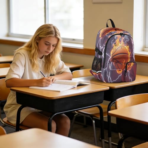 Bolaz Basketball Light Travel Backpack 14 Inch Laptop Computer Bag Sturdy School Bag College Bookbag