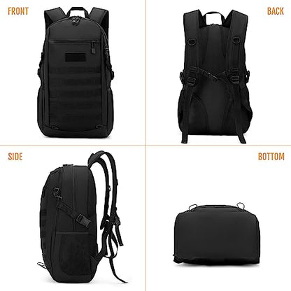 HUNTVP 10L/20L/30L Tactical Backpack Military MOLLE Backpack Rucksack Gear Tactical Assault Pack for Hunting Camping Trekking (30L-Black) - color: Black, size: 30L