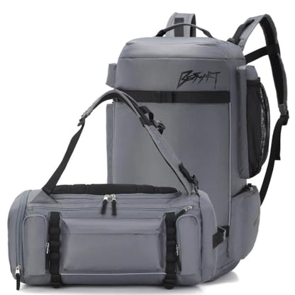 BE SMART 50L Extra Large Gym Backpack for Men, Big Gym Bag with Shoes Compartment, Waterproof Heavy Duty Duffel Bags (Dark Grey, Large-40L) - color: Dark Grey, size: Large-40L