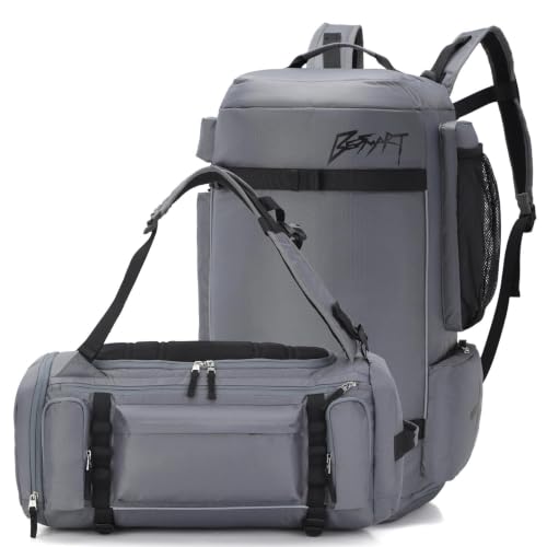 BE SMART 50L Extra Large Gym Backpack for Men, Big Gym Bag with Shoes Compartment, Waterproof Heavy Duty Duffel Bags (Dark Grey, Large-40L) - color: Dark Grey, size: Large-40L